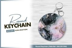 Round keychain png with abstract alcohol ink Product Image 1