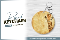 Giraffe round keychain png design Product Image 1