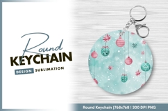 Christmas ornaments round keychain design png Product Image 1