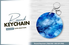 Blue abstract round keychain png design Product Image 1