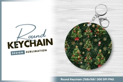 Christmas tree pattern round keychain png Product Image 1
