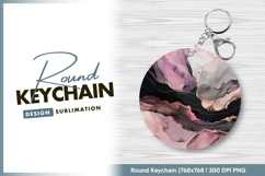 Abstract ink round keychain png design Product Image 1