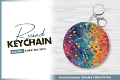 Colorful round keychain png sublimation design Product Image 1
