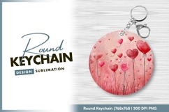 Valentine round keychain png design Product Image 1