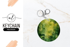 Green and Yellow Abstract Circle with Palm Leaves and Floral Product Image 1
