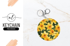 Yellow Daffodils Floral Pattern in a Round Shape Product Image 1