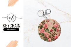 Pink Roses and Green Leaves on a Round Background Product Image 1