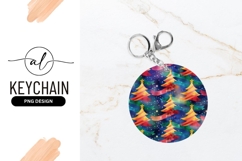 Colorful Christmas Tree Illustration in a Round Shape Product Image 1