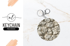 White Stone Wall Round Keychain Png Product Image 1