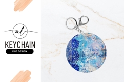 Blue and White Floral Pattern Circle Artwork with Lace Product Image 1