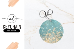 Teal and Gold Bokeh Circle with Glitter and Light Effects Product Image 1