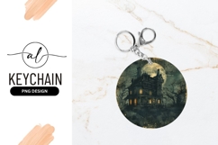 Spooky Haunted House with Full Moon and Bare Trees Product Image 1