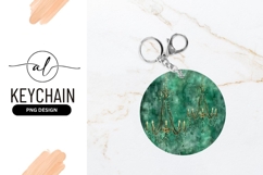 Two Ornate Chandeliers with Emerald Green Crystals Product Image 1