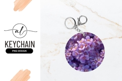 Light Purple Flowers Closeup Round Keychain Png Product Image 1
