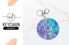 Round Damask Pattern in Teal Pink and Blue Watercolor Effect Product Image 1