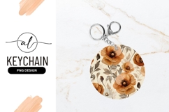 Poppy Floral Arrangement in Circle with Orange and White Product Image 1