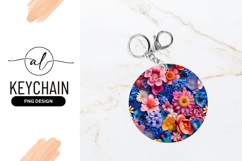 Colorful Floral Arrangement in a Circle Shape with Pink Blue Product Image 1