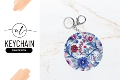 Floral Composition in a Circle with Paper Cutout Style Product Image 1
