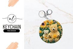 Paper Quilled Teddy Bears and Sunflowers in a Circle Product Image 1