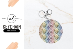 Knitted Textile with Diamond and Zigzag Patterns in Pastel Product Image 1