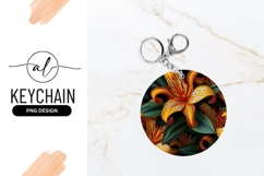 Orange Lily Floral Illustration on Black Background Product Image 1