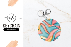 Abstract Round Keychain Png Art Colorful Swirls Product Image 1