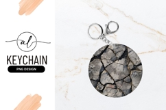 Cracked Earth Gray Round Keychain Png Product Image 1