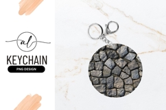 Cobblestone Texture Round Keychain Png Style Product Image 1