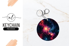 Vivid Space Nebula Galaxy Round Keychain Png Product Image 1