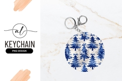 Winter forest round keychain png design Product Image 1