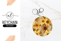 Elegant floral round keychain png design Product Image 1
