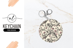 Round keychain with floral design Product Image 1