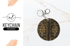 Antique-style round keychain png design Product Image 1
