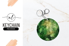 Tropical jungle round keychain png design Product Image 1