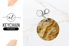 Rustic paper texture round keychain png design Product Image 1
