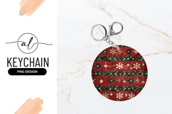 Christmas-themed round keychain png design Product Image 1