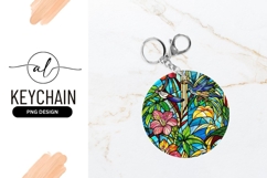 Tropical Stained Glass Birds And Hibiscus Flowers Product Image 1