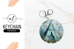 Bohemian teepee round keychain png design Product Image 1