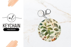 Botanical round keychain png design Product Image 1