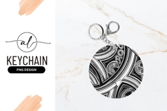 Round Keychain With Intricate Tribal Design Product Image 1