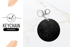 Round keychain with sparkly design Product Image 1