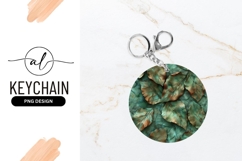 Round keychain with leaf design Product Image 1