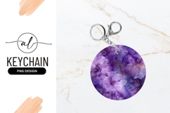 Purple floral round keychain png design Product Image 1