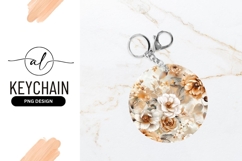 Elegant floral round keychain png design Product Image 1