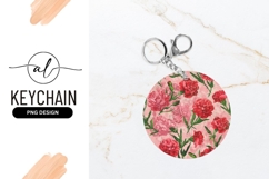 Floral round keychain png design Product Image 1