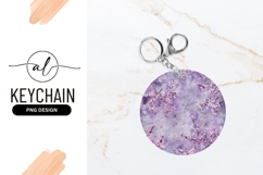 Round keychain with cherry blossom design Product Image 1