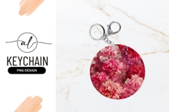Round keychain with floral design Product Image 1