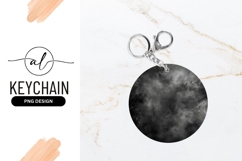 Round keychain with smoke design Product Image 1