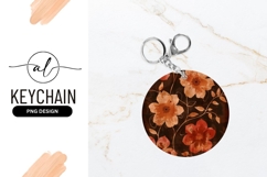 Round keychain with floral design Product Image 1