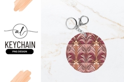 Art Deco Pattern Round Keychain Mockup Template Product Image 1